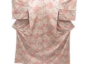 未使用品　花鳥更紗模様手織り紬着物